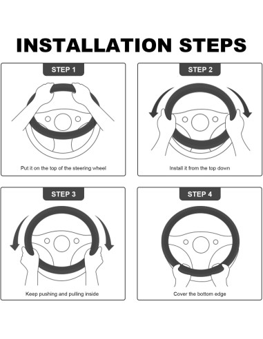 Funda de Volante KAFEEK 15" Cuero Transpirable Antideslizante