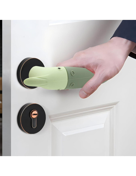 Funda de Mango de Puerta VinBee de Silicona Verde - 2 Piezas