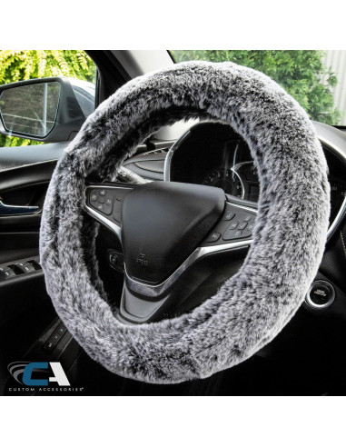 Cubierta de Volante Esponjosa Accesorios Personalizados Negro-Gris