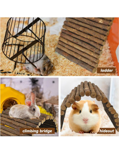 Puente de Madera Kathson para Hámster y Conejos 40x15 cm 2
