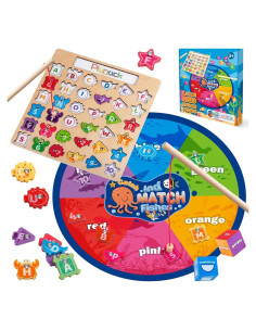 Juego de Pesca Magnética Plunack - Rompecabezas de Letras y Números