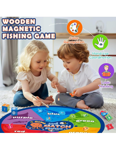 Juego de Pesca Magnética Plunack - Rompecabezas de Letras y Números