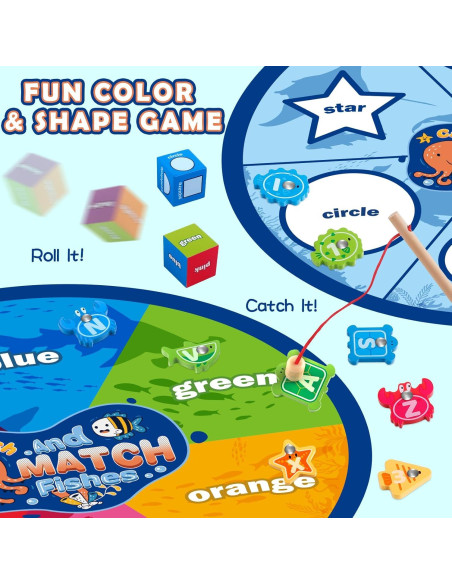 Juego de Pesca Magnética Plunack - Rompecabezas de Letras y Números