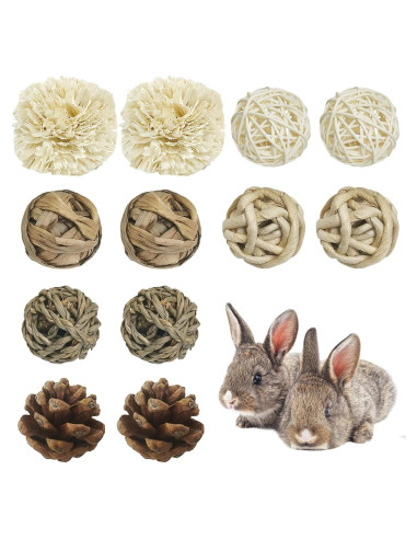 Bolas de Masticar Naturales Kathson para Conejos - 12 Piezas