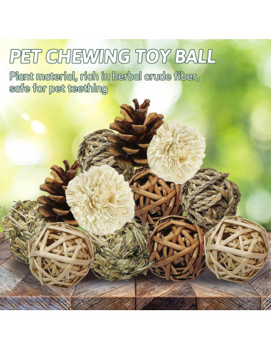 Bolas de Masticar Naturales Kathson para Conejos - 12 Piezas