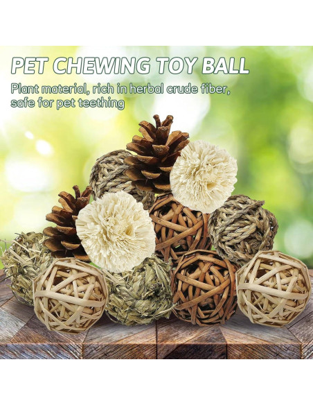 Bolas de Masticar Naturales Kathson para Conejos - 12 Piezas