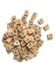 500 Letras de Madera Scrabble QMET para Manualidades 18x20mm
