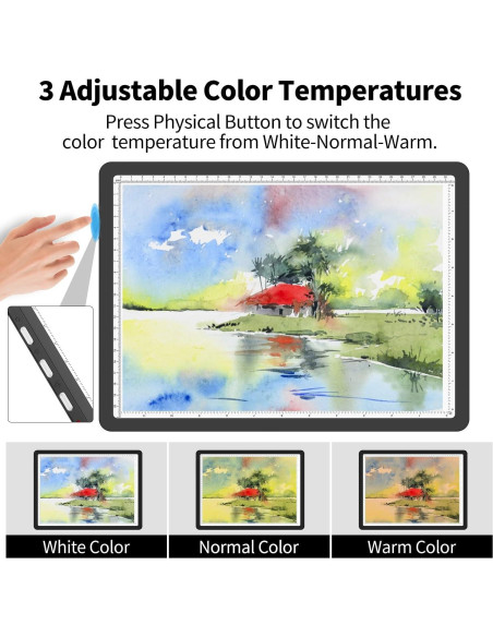 Mesa de Luz A4 TSOCOS 11000 Lux con 3 Colores y 6 Brillos