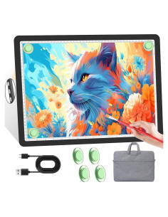 Tablero de Luz A3 KOBAIBAN Recargable con Bolsa, 3 Modos de Luz