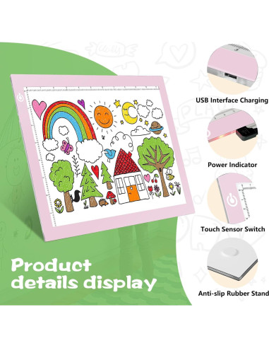 Tablero de Luz KIVOTAC GGE12 A4 USB Ajustable 9x12"