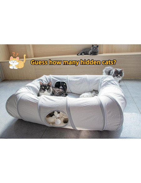 Cama de túnel para gatos XxingSheep XL 102x84 cm gris claro