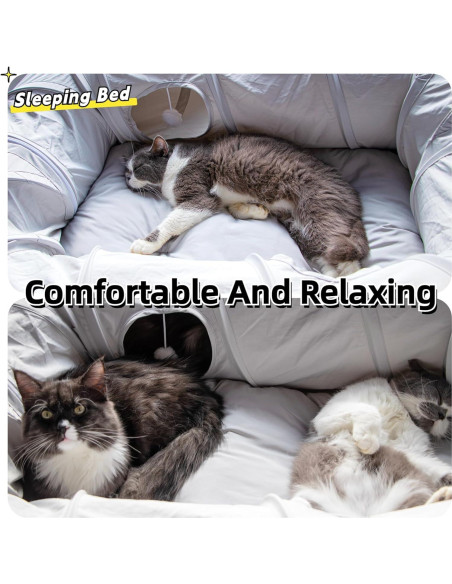 Cama de túnel para gatos XxingSheep XL 102x84 cm gris claro