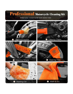Kit de limpieza de motocicleta YeewayVeh 7 piezas con cepillos 2