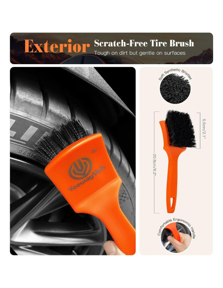 Kit de limpieza de motocicleta YeewayVeh 7 piezas con cepillos