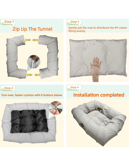 Cama de túnel para gatos XxingSheep XL 102x84 cm gris claro