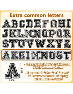 35 Pcs Parches de Letras de Lentejuelas Gleihow 6 cm 2