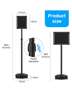 Soporte de Carteles EHWINE 21.6x27.9 cm Ajustable para Menú 2