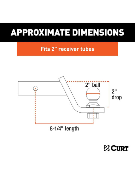 Soporte de Remolque CURT 45036 con Bola de 5 cm y Pasador