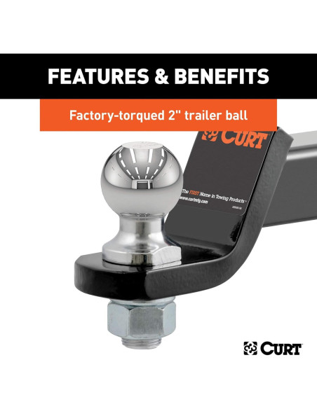 Soporte de Remolque CURT 45036 con Bola de 5 cm y Pasador