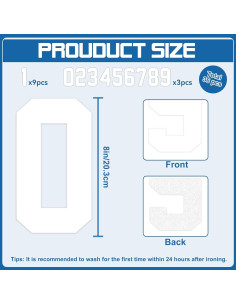 36 Números de Transferencia de Calor 20 cm Huimdery Blancos 2