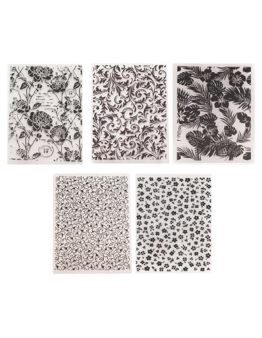 5 Carpetas de Embossing Plástico QSZKeer 12.7x17.8cm DIY