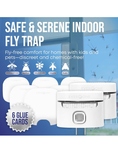 Trampa de Moscas Interior EverOne 2-Pack con 6 Adhesivos