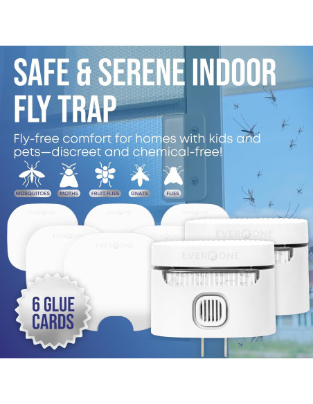 Trampa de Moscas Interior EverOne 2-Pack con 6 Adhesivos