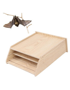 Casa de Murciélagos Luqeeg de Madera Doble Cámara 61x23.6cm