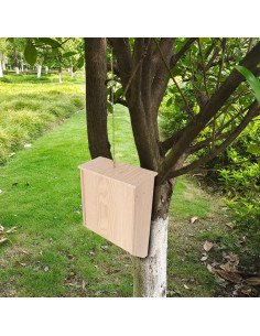 Casa de Murciélagos Luqeeg de Madera Doble Cámara 61x23.6cm 2