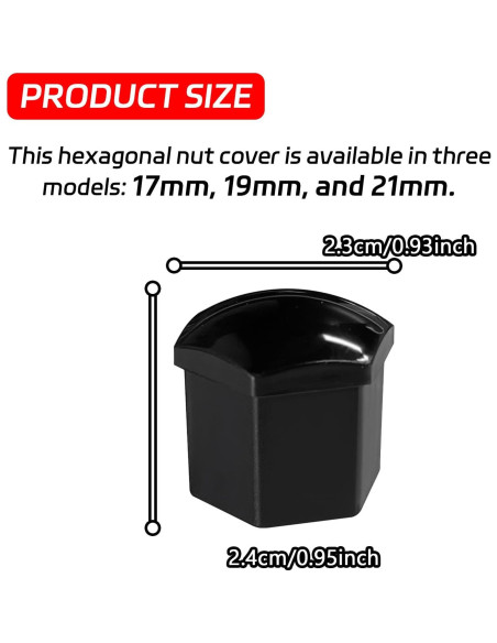 20 Cubiertas de Tuercas de Llantas Negras 19mm SamWinGear
