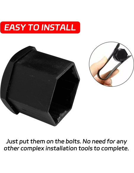 20 Cubiertas de Tuercas de Llantas Negras 19mm SamWinGear