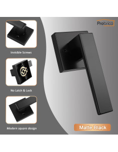 Manijas de Puerta Dummy Probrico 2 Unidades Acabado Negro 2