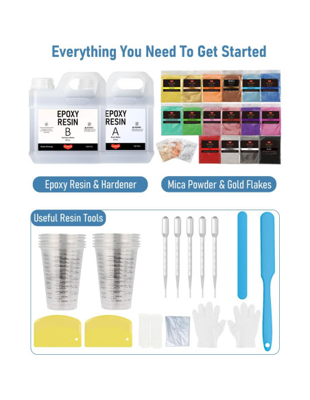 Kit de Resina Epóxica 2.4 L Smallbudi con 16 Colores y Accesorios