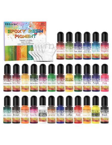 Set de Pigmentos de Resina Epóxica ERCorArt - 30 Colores 7.09 g