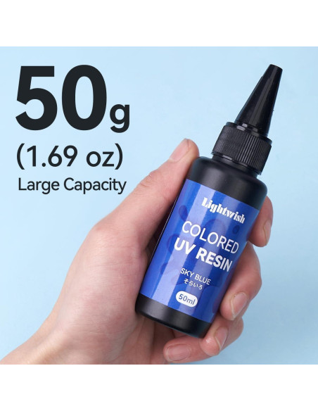 Resina UV de Color LIGHTWISH 400g Alta Transparencia 8 Colores