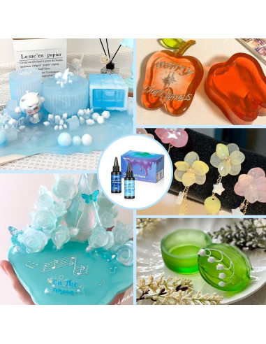 Resina UV de Color LIGHTWISH 400g Alta Transparencia 8 Colores