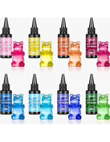 Resina UV de Color LIGHTWISH 400g Alta Transparencia 8 Colores