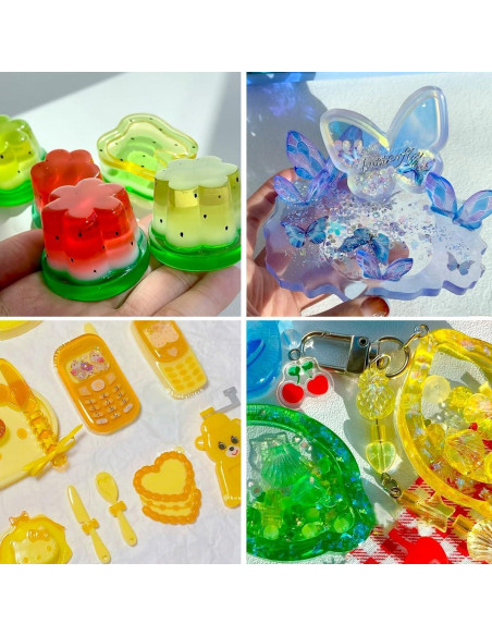 Resina UV de Color LIGHTWISH 400g Alta Transparencia 8 Colores