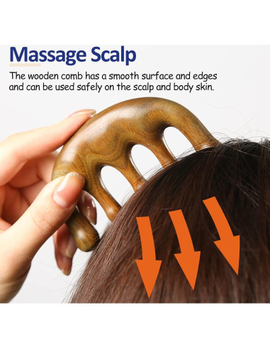 Peine de Masaje de Madera FKYzixeh - Cuero Cabelludo y Cuidado del Cabello