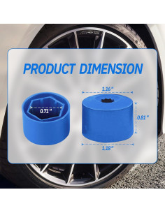 20 Cubiertas de Tuercas de Rueda JRYEM 17mm con Herramienta Azul 2
