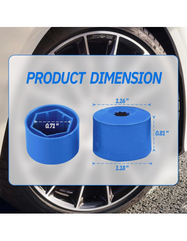 20 Cubiertas de Tuercas de Rueda JRYEM 17mm con Herramienta Azul