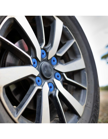 20 Cubiertas de Tuercas de Rueda JRYEM 17mm con Herramienta Azul