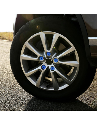 20 Cubiertas de Tuercas de Rueda JRYEM 17mm con Herramienta Azul