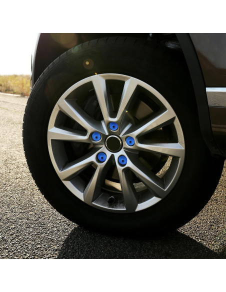 20 Cubiertas de Tuercas de Rueda JRYEM 17mm con Herramienta Azul