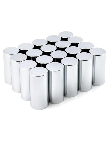 Tapas de Tuerca QWORK Cromadas ABS 33mm - Paquete de 20