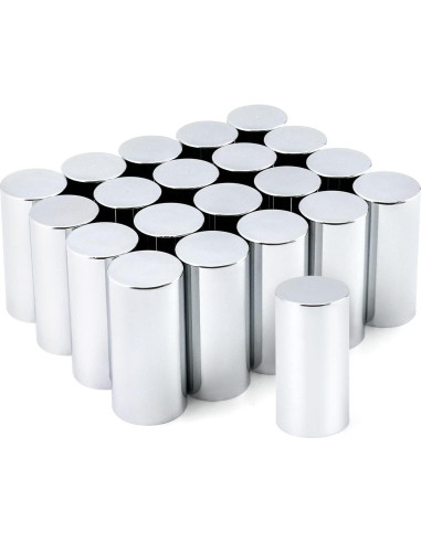 Tapas de Tuerca QWORK Cromadas ABS 33mm - Paquete de 20