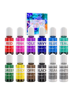 Juego de Tintas de Alcohol Limino - 12 Colores 10ml para Resina