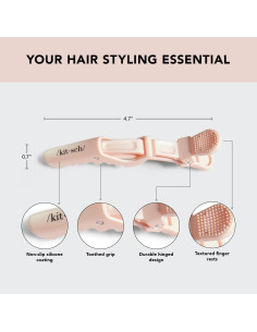 Pinzas de Cocodrilo Kitsch Rosa - 3pcs para Peinar y Seccionar 2