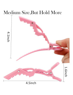 12 Clips de Pelo Rosa ACO-UINT para Estilizar y Seccionar 2