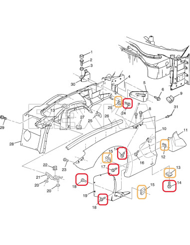 Kit 15 Juegos Tornillos y Tuercas para Chevrolet y Cadillac